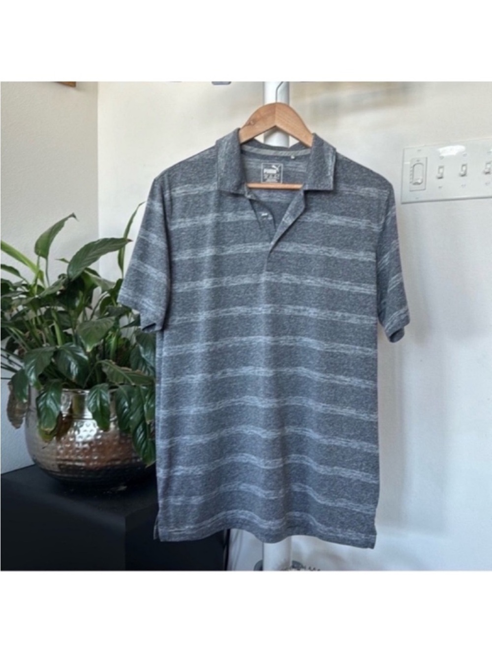 Puma Men’s Golf Polo Shirt Sz M Gray